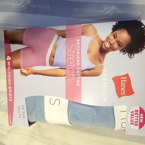 Hanes Premium Boyfriend Cotton Stretch Mid-Thigh 4 pairs extra large